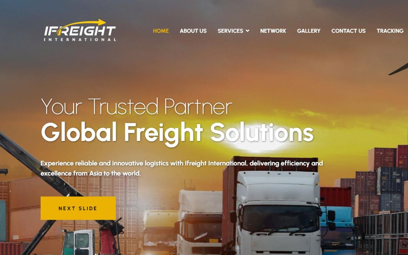 The Ifreight International site in a browser